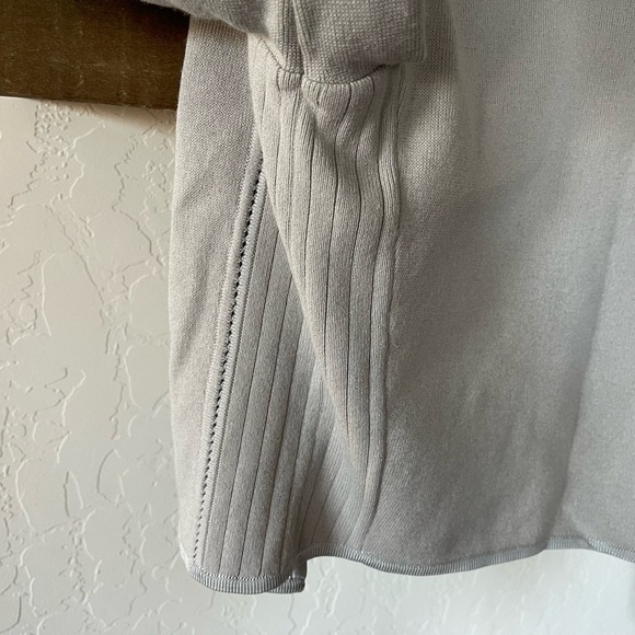 Tory Burch| Gray open front cardigan, slightly cropped with Knit eyelet detail• - Picture 8 of 15